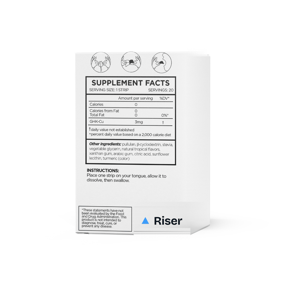 GHK-Cu Supplement Facts panel